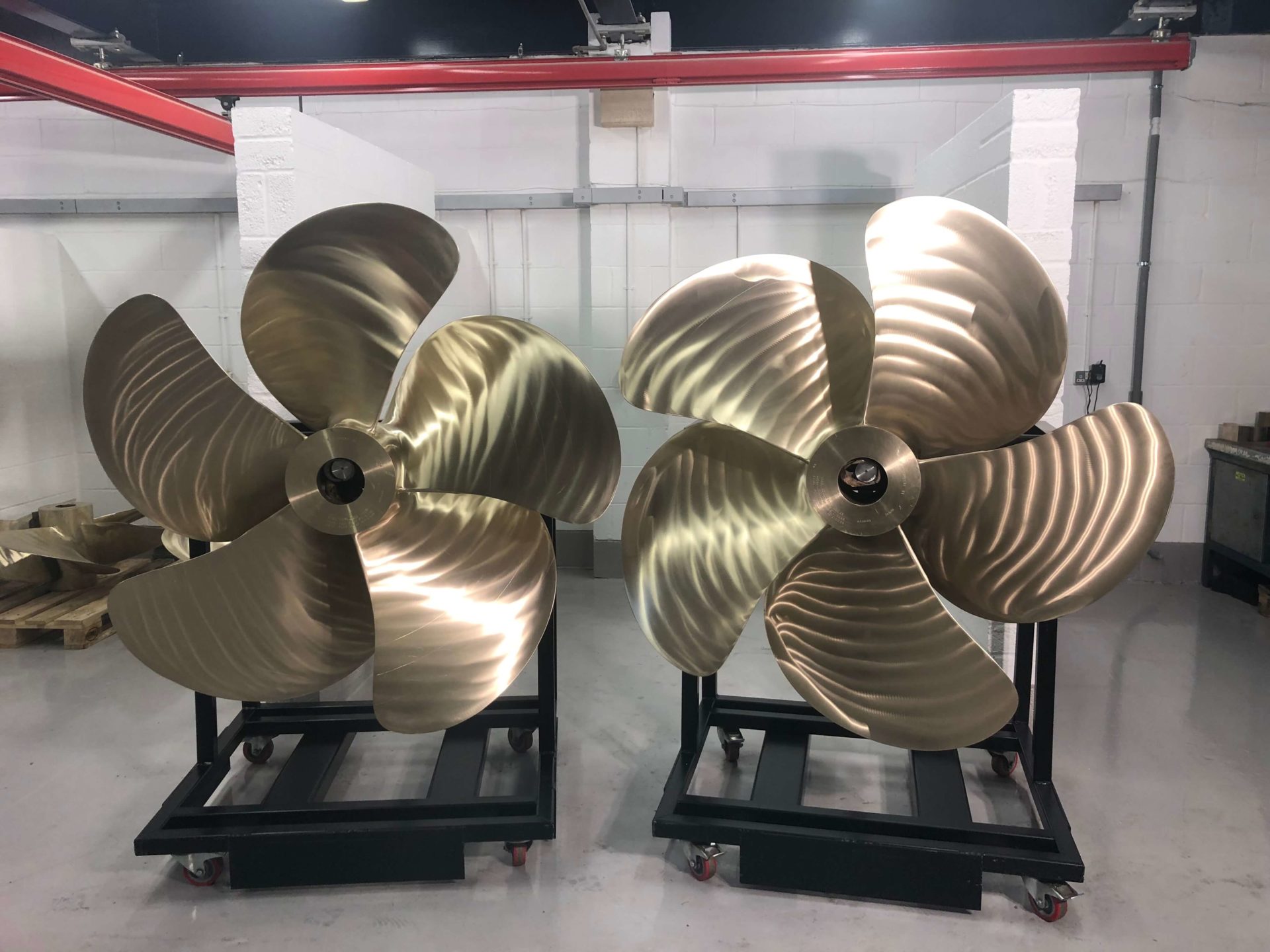 A new set of superyacht propellers, created from scratch in less than two weeks, destined for Gulf Craft's 175